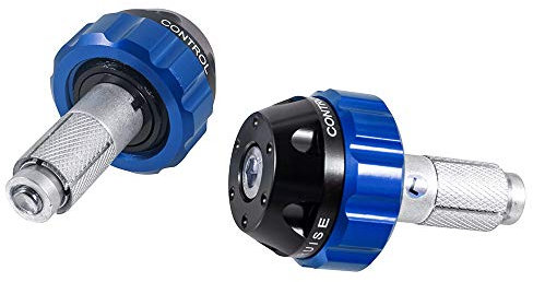 Motorcycle Throttle Lock Cruise Control Handlebar Plugs Grip Bar End Caps Slider Set for Street/Sport/Tour Bike Cruiser Scooter (Blue)