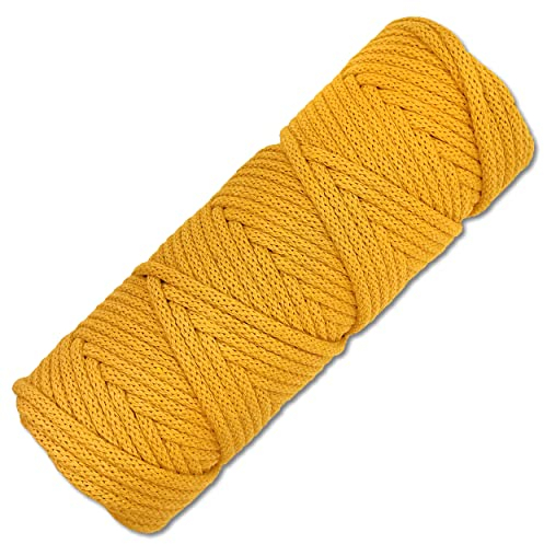 Baumwollkordel 50 Meter in 5 mm Makramee Kordel Baumwollseil Schnur Basteln DIY Schnur Turnbeutel… (021 | Senf)