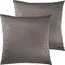 Pure Label 2er Set Mako Satin Kissenbezüge 50x50 cm aus 100% Baumwolle in Taupe - Traumhaft weiche Deko Kissen passend zu unseren Bettwäsche Sets