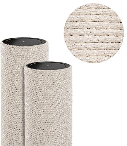HAPPYPET Sisalstamm für Kratzbaum Ø 18 cm - 40/50/60/80 cm, Dickes Sisal, Massiver Ersatz-Stamm Säule für Katzenbaum, M10 Gewinde, Ersatz Kratzstamm