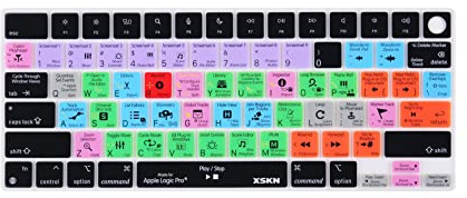 XSKN Logic Pro Shortcut US-Layout Silikon-Tastaturabdeckung für 2021 MacBook Pro 14 Zoll A2442 MacBook Pro 16 Zoll A2485 mit (M1 Pro / Max Chip) Liquid Retina XDR Display Touch ID