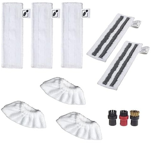 LIZONGFQ Accessoires pour Karcher Nettoyeur Vapeur Easyfix SC2 SC3 SC4 SC5 essuie-Glaces Sol buse Chiffons vadrouille brosses Rondes pièces de Rechange