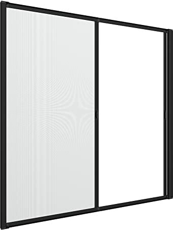 Zanzanet Zanzariera doppia laterale 45 mm orizzontale su misura porta finestra avvolgibile rullo a molla frizione cassonetto antivento personalizzabile vari colori e reti Made in Italy 240x250 cm
