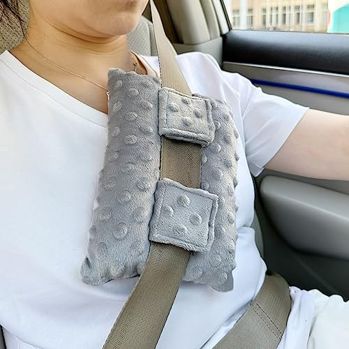 Little Post Chirurgie Sicherheitsgurt-Herz-Operationskissen für nach offener Herz-Operation, Genesung, Geschenke, Bypass-Herzschrittmacher, Muss, Schutzkissen, Sicherheitsgurt-Kissen, Minky Dot Grey
