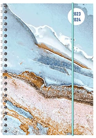 Collegetimer Blue Marble 2023/2024 - Schüler-Kalender A5 (15x21 cm) - Marmor - Ringbindung - Weekly - 224 Seiten - Terminplaner - Alpha Edition (Collegetimer A5 Ringbuch)