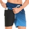 Badehose für Herren mit Kompression Mesh-Futter, 2 in 7 Schnelltrocknend Badeshorts Kurz, Verstellbar Tunnelzug Tasche Männer Schwimmhose Boardshorts für Strand Surf Sport M Schwarz Blau Verlauf