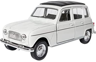 Renault 4 R4 Quatrelle Modellauto Welly Metall Modell Auto Spielzeugauto Spielzeug Kinder Geschenk 4-Varianten 55 (Weiss)