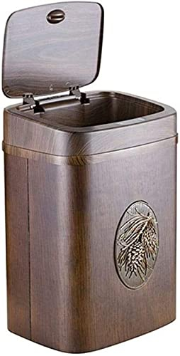 TATSEN Poubelle carrée en Bois Poubelle à détection Automatique avec Couvercle Poubelle de Cuisine for Salle de Bain Chambre Bureau à Domicile