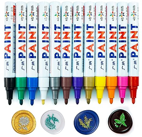Wachs Siegel Stift,Tomgenrine 12PCS Wachs Siegel Stifte zum Dekorieren von Wachssiegeln, Wachsperlen oder -streifen oder zum Erstellen von Grußkarten, Hochzeits- und Partyeinladungen.