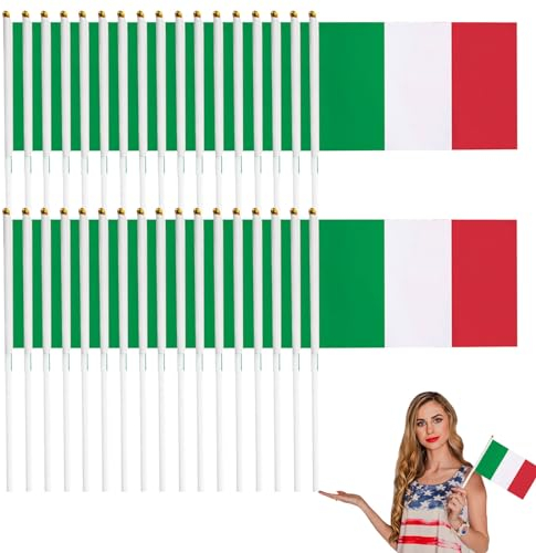 Bandiera Italie Stick,Bandiera Italie,Mini Bandiera Italie,Italie Bandierine,Piccola Bandiera Degli Italie,Per Eventi Sportivi Memorial Day E Celebrazioni Nazionali,14x21 Cm,30 Pezzi