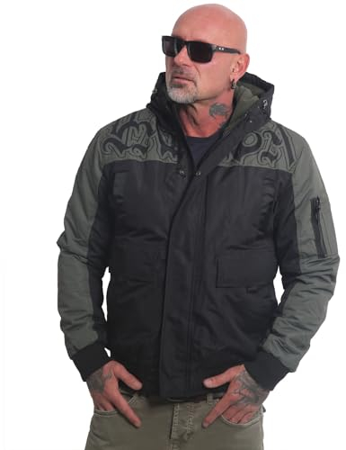 Yakuza Herren Noggin Ultimate Winterjacke, Schwarz/Grün, 3XL