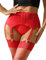 ohyeahlady Reggicalze Donna Vita Alta con 6 Clip in Metallo Giarrettiera per Calze Pizzo Reggicalze Set Senza Cuciture Elastica Reggicalze Regolabile Giarrettiera Reggicalze(M-L,Rosso)