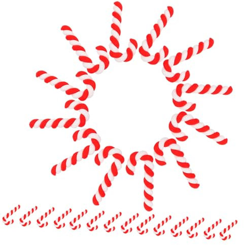 PRETYZOOM 50 Stück Mini-weihnachtsmann-gehstock Zuckerstangen-bastelperlen Zuckerstangen Zum Basteln Mini-Charms Mit Lutscher-anhänger Süßigkeiten-anhänger Aus Charme Polymer-ton Handy