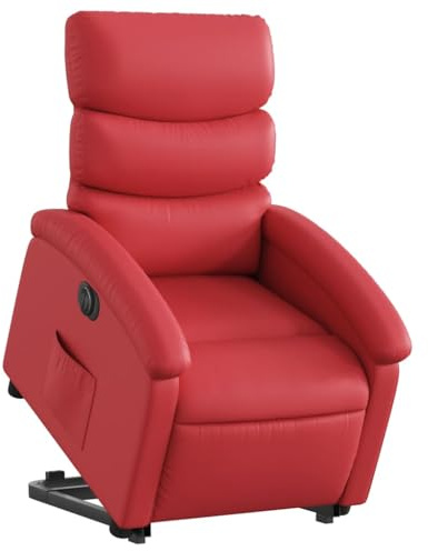 vidaXL Relaxsessel mit Aufstehhilfe Elektrisch Rot Kunstleder