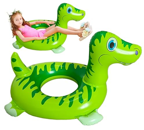EUPSIIU Anillo de Natación para Niños,Hinchable Anillo de Natación,Anillo de Natación de Dinosaurio Inflable,Juguetes de Piscina para Niños,Anillo De Natación, Flotadores Piscina para Niños (Verde)