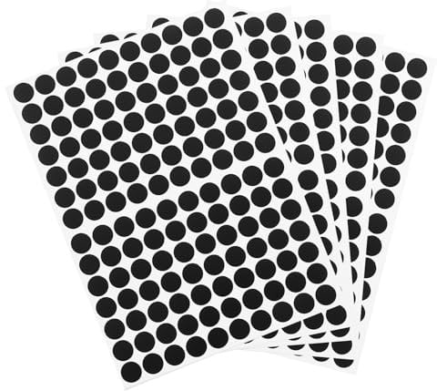 sourcing map 10 Sheets/1400Pcs Screw Hole Stickers, 12mm/0.47inch PVC Self-Adhesive Screw Cover Sticker Dustproof Round Screw Covers Caps for Wooden Furniture Cabinet Shelve, Black