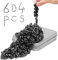 Magnetische Bälle für Erwachsene, 600 Stück, Mini-Magnet mit vier großen magnetischen Kneten, Schreibtischspielzeug, Fidget-Spielzeug für Erwachsene, Büro-Schreibtisch-Spielzeug (schwarz)