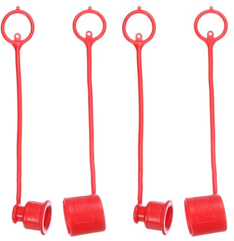 PATIKIL 3/8 ISO 16028 Plat Face Hydraulique Coupleur Mâle Poussière Capuchon et Femelle Prise Couvercle, 2 Ensemble Hydraulique Rapide Déconnexions Raccord Port Prise Couvercle, Rouge