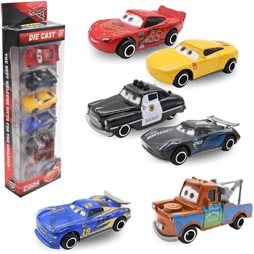 Forhome Spielzeugauto Set, 6 Pack Kinderidee Spielfahrzeuge Toy Cars Autos, Lightning Spielzeugauto Geschenk für Kinder ab 3 Jahre