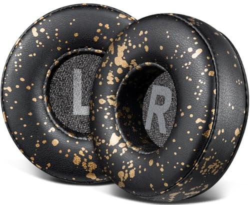 SOULWIT Earpads Replacement for Sony WH-CH500/CH510/CH520,MDR-ZX100/ZX110/ZX110NC/ZX220/XB200/ZX300/ZX330BT,MDR-V100/V150/V200/V250/V300/V400, Ear Pads Cushions for DR-BT101 (70mm PL Black Gold)