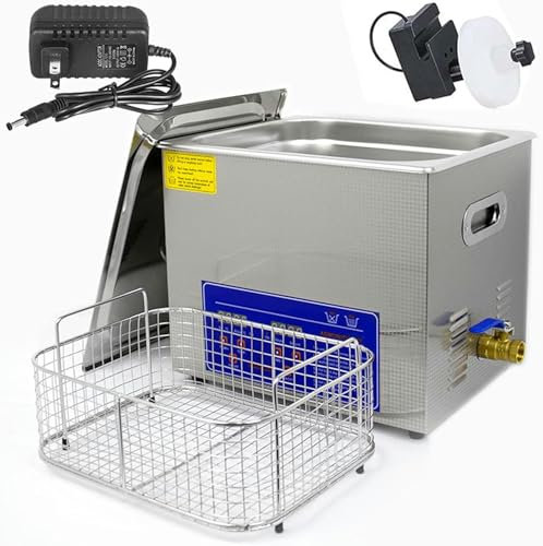 LYJYUJIE Machine de Nettoyage de disques vinyles à ultrasons 40 kHz, Nettoyeur en Acier Inoxydable 180 W 6 L pour disques, Bijoux, Montres, appareils de retenue, Lunettes, prothèses dentaires ~/