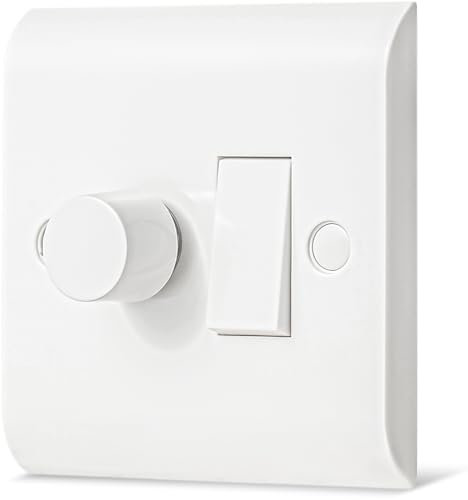 LED Dimmer and Rocker Wall Light Switch Combo, 2 gang 2 Way Switch & Trailing Dimmer On/Off Trailing Edge Switches for LED/Halogen Bulbs/Incandescent Lights