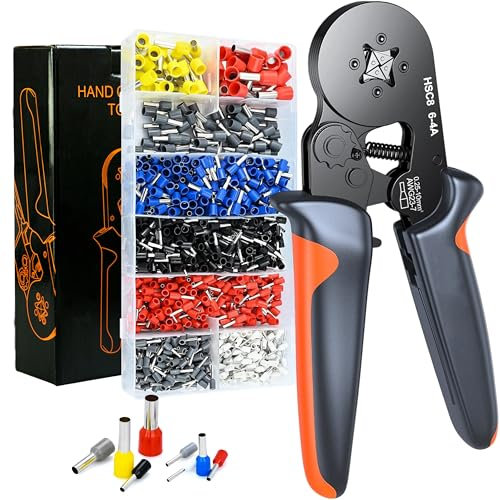 ZETAPEX Crimpadora profesional 0.25-10mm² de terminales electricos con Prensa para Punteras y Terminales de Cables - Juego Completo de Terminales Eléctricos Incluidos – Kit Electricista