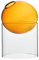 Kuntesetty Rond en Verre Vase de Table Terrarium Conteneur Bourgeon Pot Décor à La Maison, Grand Orange