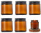 5 Stück Glasbehälter mit Deckel Braunglas 120ml Glaskerzengläser Teelichthalter Leeres Gewürzgläser Braun Cremedosen zum Befüllen Kosmetikdosen Teelichtgläser für Kerzen Lotion Salben (6.5 * 6CM)