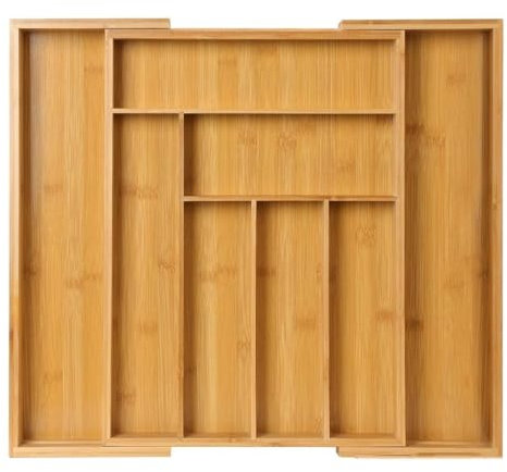 Organizador ajustable y expandible para cajones de cocina para cubiertos y cubiertos, ideal para cajones de cocina y oficina