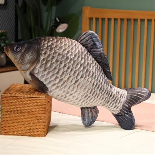 champracer Fisch Kuscheltier, Simulation Fish Plush Toy, Kreative 3D Fish Dekokissen, Fisch plüschtier, Plüsch-Wurfkissen für Couch, Wohnzimmer, Schlafzimmer Deko (40 cm,F)