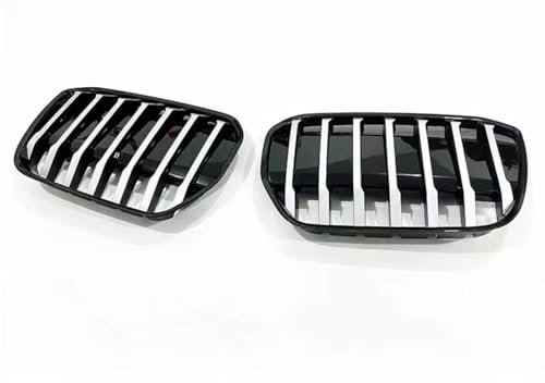 Doble Rejilla Riñón Compatible Con Para G08 IX3 2020 2021 2022 2023 Rejilla Admisión De Aire Automóvil Rejilla De Riñón Carrocería Tuning Rejillas Carreras De Parachoques Delantero De Auto(Silver)