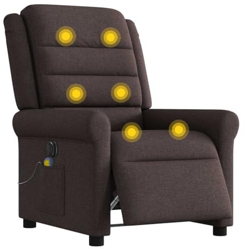 vidaXL Massagesessel Elektrisch Dunkelbraun Stoff