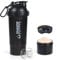 XTKS Shaker à Protéines 500 ml - Bouteille Shaker avec Compartiment à Poudre - Anti-Fuite et Facile à Nettoyer Pour shakes protéinés -shaker proteine avec boule - Sans BPA（Noir）