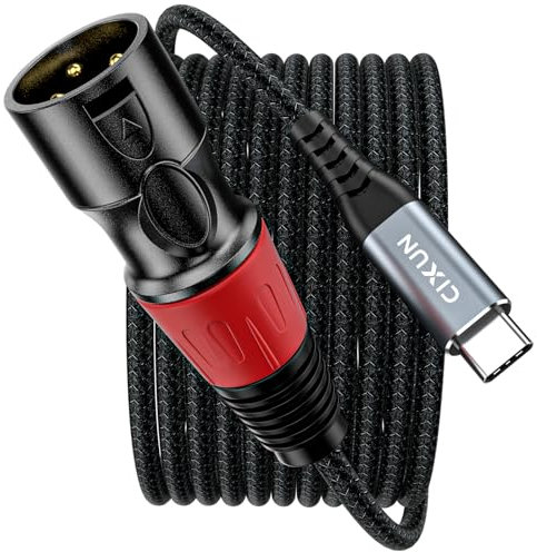CIXUN USB C to XLR Microphone Audio Cable, Braided USB C to XLR Female Recording Cable Cord Connector Adapter, Dynamic Microphone, Compatible for iPhone 15/16 Series, MacBook (1M/3Ft)