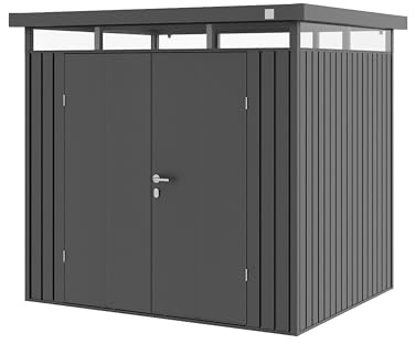GFP Primeyard Casetta da Giardino Metallo 210x180x205 cm Armadio da Esterno per Attrezzi Antracite
