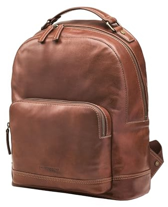DRAKENSBERG Leder 15 Business Rucksack Georgio' eleganter Laptoprucksack für Büro, Arbeit und Reise, 20L - Kastanien-Braun, DR00506