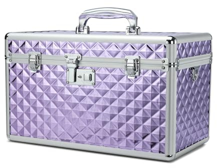 HEWEI WORKS Medizin box, abschließbare Medikamentenbox, leere Erste-Hilfe-Box, Sicherheitsbox, vielseitige abschließbare Box für Zuhause und im Freien (Purple, X-Large)