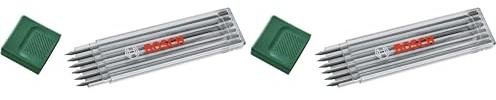 Bosch Graphite Leads HB 6-Piece (Accessories for Deep Hole Marker Pencil; HB; 2.8mm; Storage Case) (Pack of 2)