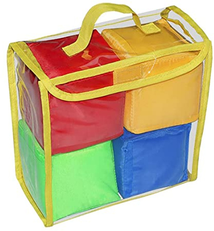 Odoukey Set di 4 Dadi da Gioco, cubi in Morbida Schiuma, cubi tascabili per Imparare a insegnare, Dadi tascabili, in Schiuma, Grandi per Il Set Classe