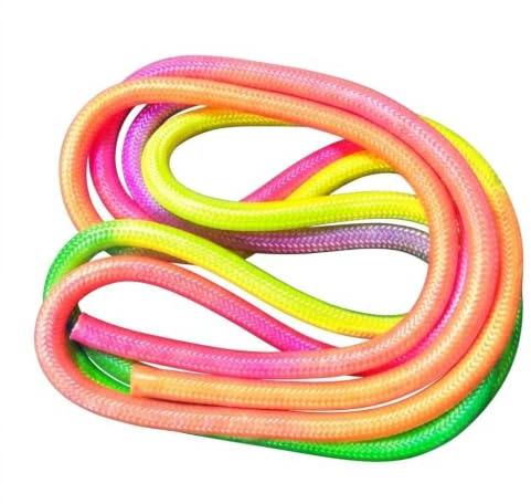 Okiyakusama Cuerda de Gimnasia Rítmica Nylon para Entrenamiento Saltos Ejercicios Coordinación Adecuada para Niños Mujeres Y Hombres Actividades en Casa Y Compete