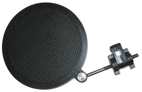 KAJNBN Double-layer Iron Mesh Microphone Filter Windscreen Shield Black Small Anti-spit Pop Screen for Recording Mic Reduces Popping and Sibilance Protects from Saliva Build-up