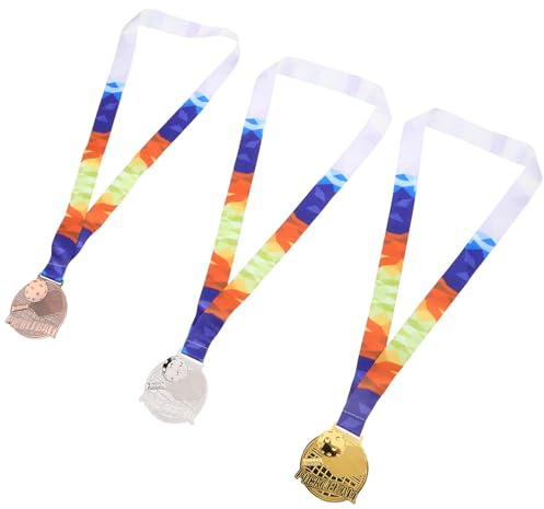 HEMOTON 3 Stück Medaille Kompakt und Leicht aus Zinklegierung Elegante Pickleball mit Filigranem Design zu Verstauen für Sportveranstaltungen und Partys