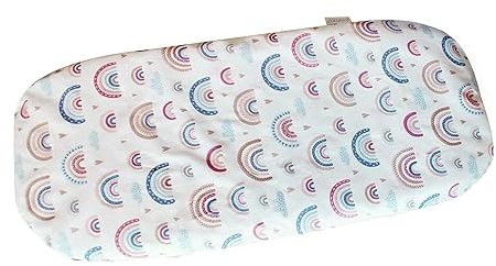 Baby Spannbettlaken für Matratze für Kinderwagen - Spannbetttuch für das Babywagens - 100% Baumwolle - 75-80 x 30-35cm - Made in EU - ÖkoTex - Regenbogen