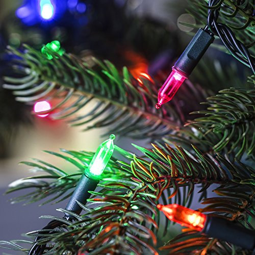 Lights4fun 150 LEDs Traditional Multicolored LED Retro Christmas Tree Lights Indoor String Lights, Twinkling and Steady Modes, Holiday Lighting for Christmas Trees, Parties, and Seasonal Decor