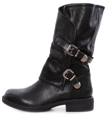 Toocool Stivali donna biker boots fibbie anfibi motociclista scarpe casual G620 [41,nero]