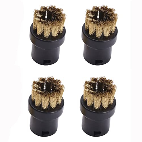 Huayuwa - 4 spazzole rotonde di ricambio per pulitori a vapore Karcher SC1, SC2, SC3, SC4, SC5, SC7 (nero e rame)