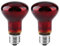 POFET 2pcs Reptile Heating Bulbs, Durable Infrared Heat Lamp Warming Light Bulb Red Pet Light for Reptile and Amphibian Lizard Tortoise Spider Snake Chameleon 220-240V(100W)