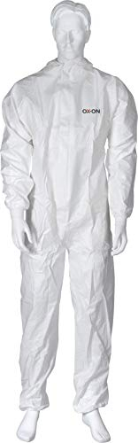 HandschuhMan. OX-ON Coverall Schutzanzug gegen Chemie, Nuklearpartikel etc. - antistatischer Schutz-Overall PSA Kategorie 3, Typ 5 und 6 weiß (XXL)