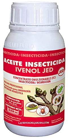 Suinga. ACEITE CONTRA INSECTOS Ivenol Jed 250cc. Actúa por Contacto, obtura los estigmas provocando la Muerte por Asfixia del Insecto o ácaro.